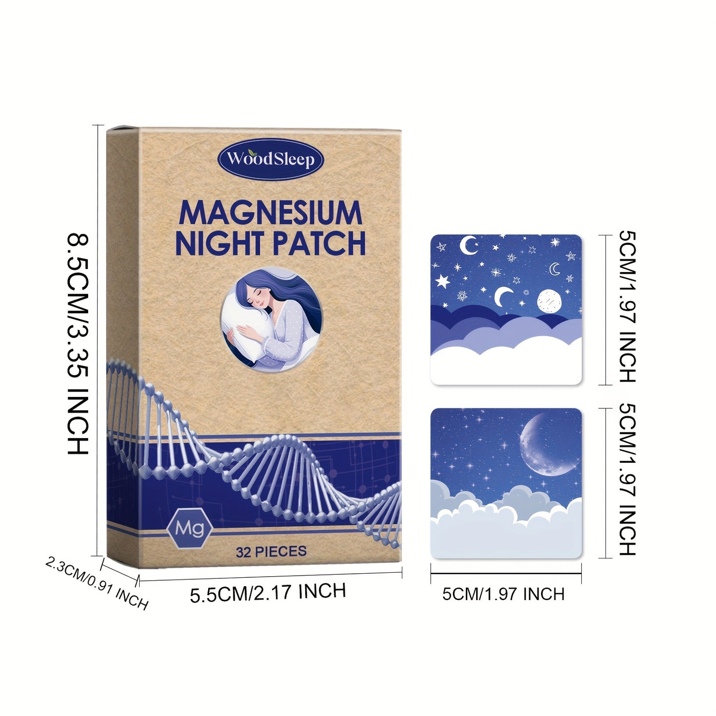 Magnesium Night Patch Deep Moisturizing Night Care Patch. Contains lavender extract and other ingredients, easy to operate