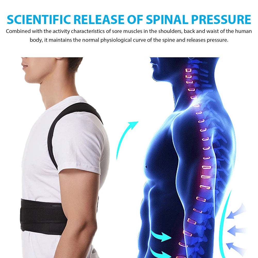 Adjustable  Back Brace Posture Corrector for Women & Men