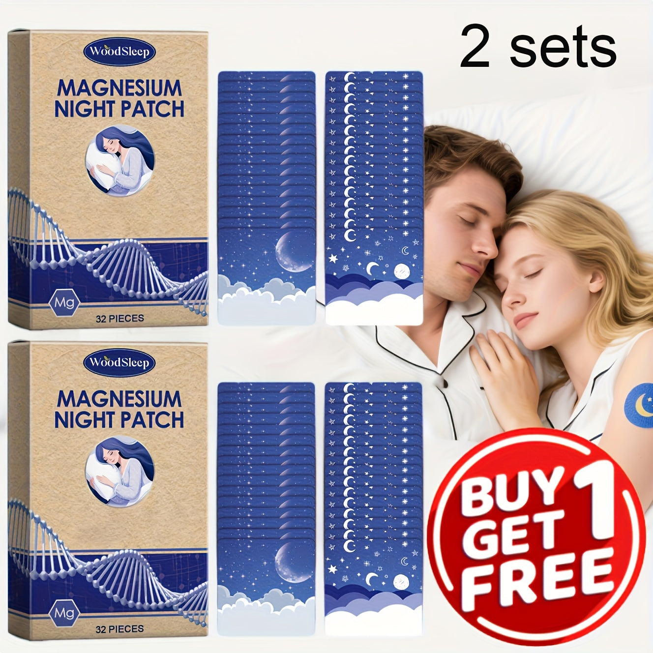 Magnesium Night Patch Deep Moisturizing Night Care Patch. Contains lavender extract and other ingredients, easy to operate